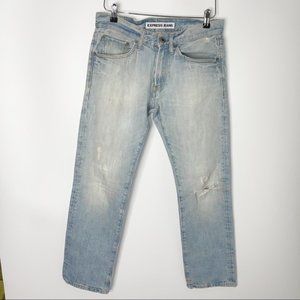 Express Men’s Rocco Slim Fit Straight Leg Jeans Size 30 Light Wash